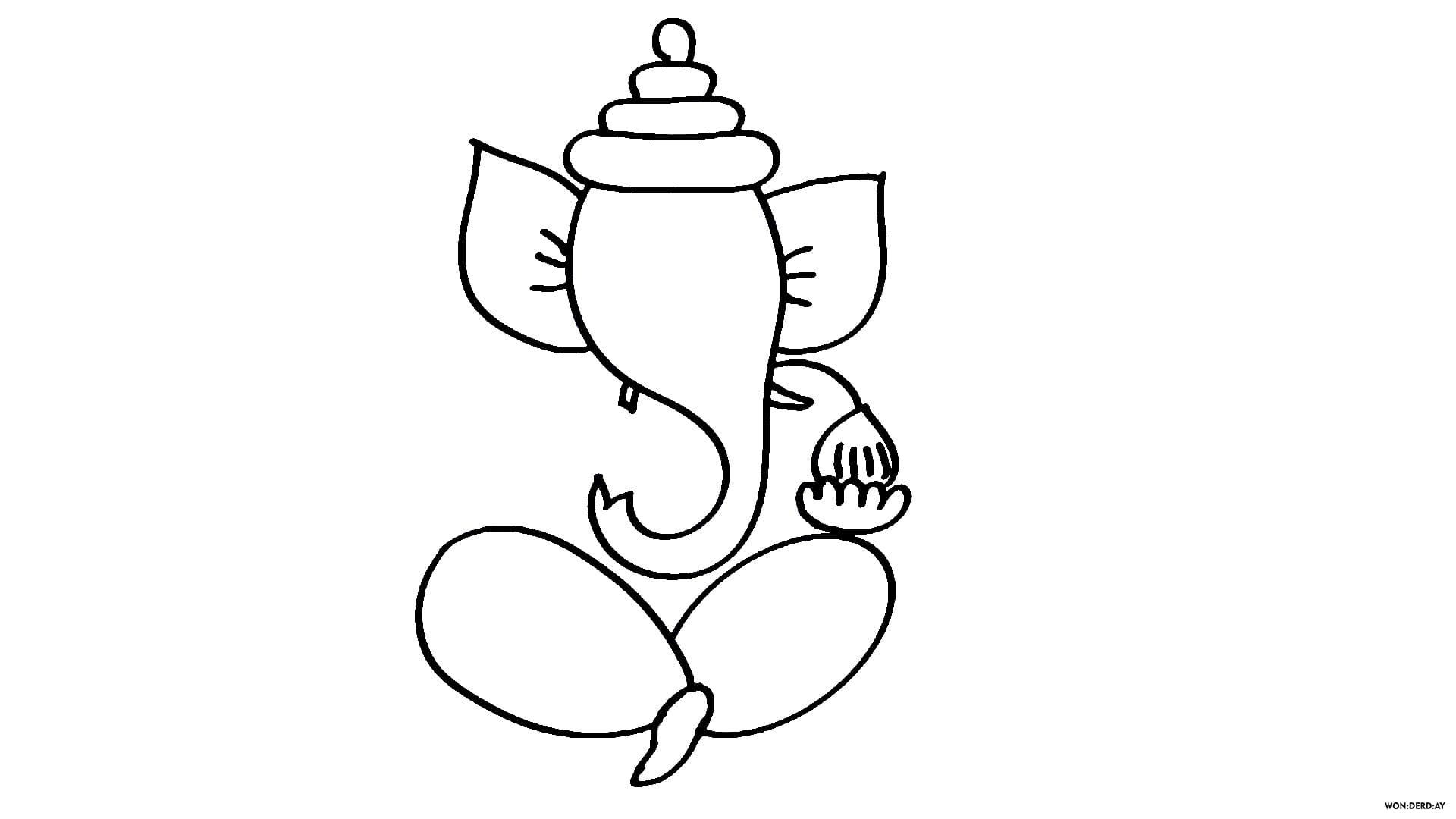 How to Draw Ganesha. 20 Pencil Drawing Lessons | WONDER DAY — Coloring