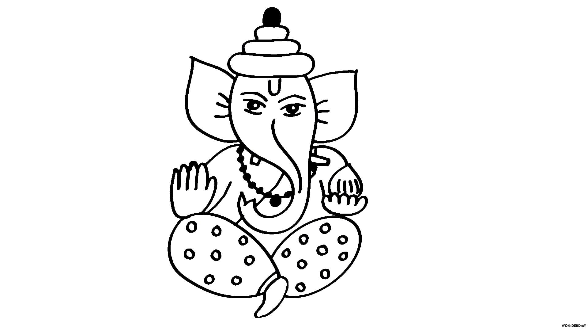 How to Draw Ganesha. 20 Pencil Drawing Lessons | WONDER DAY — Coloring