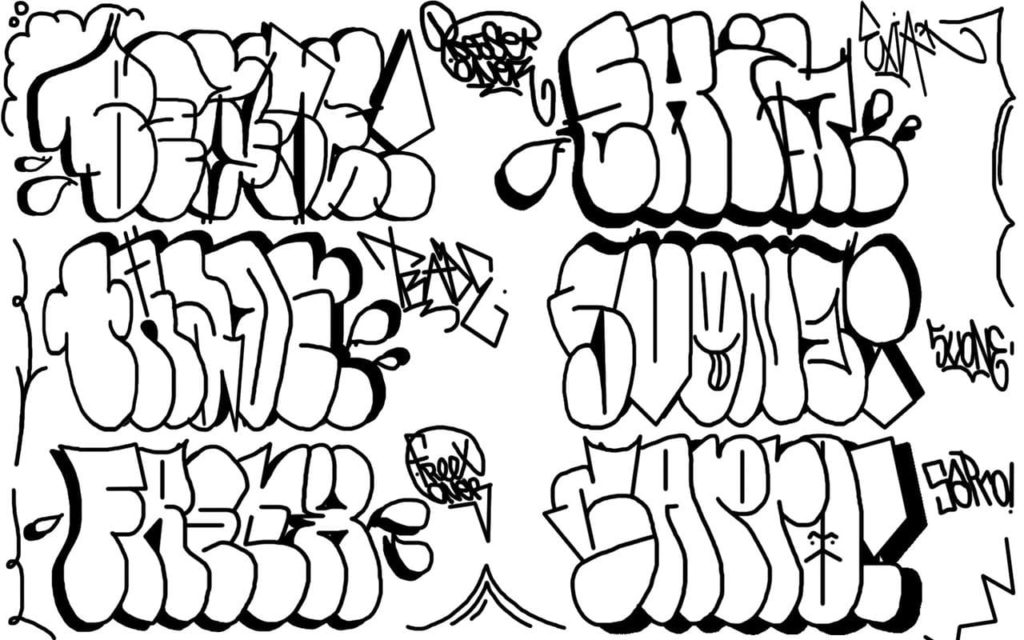 80 Coloriages Graffitis à imprimer