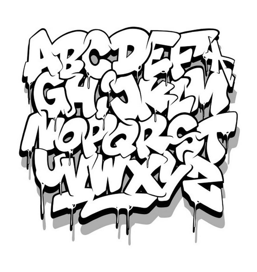 coloring pages graffiti letters