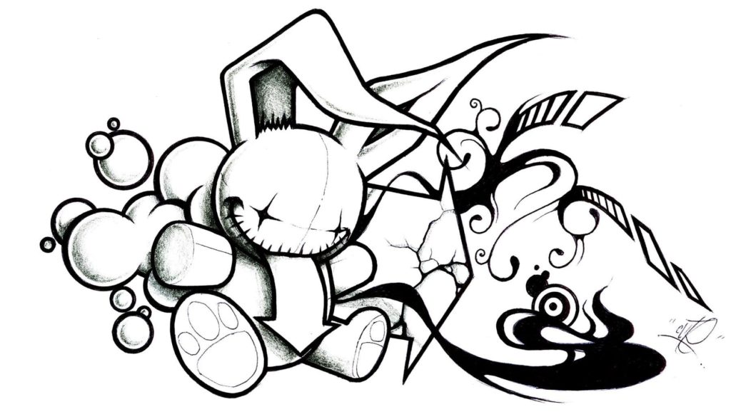 80 Desenhos de Graffiti para Colorir