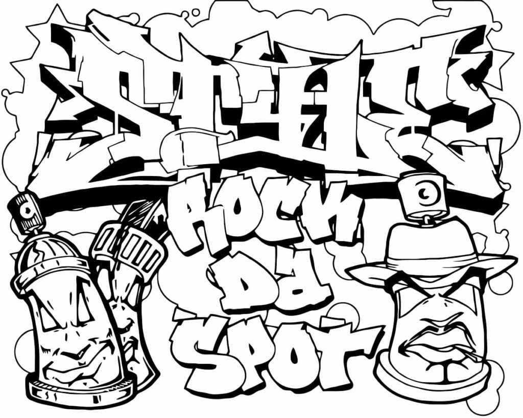 80 Desenhos de Graffiti para Colorir