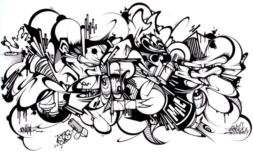 80 Desenhos de Graffiti para Colorir