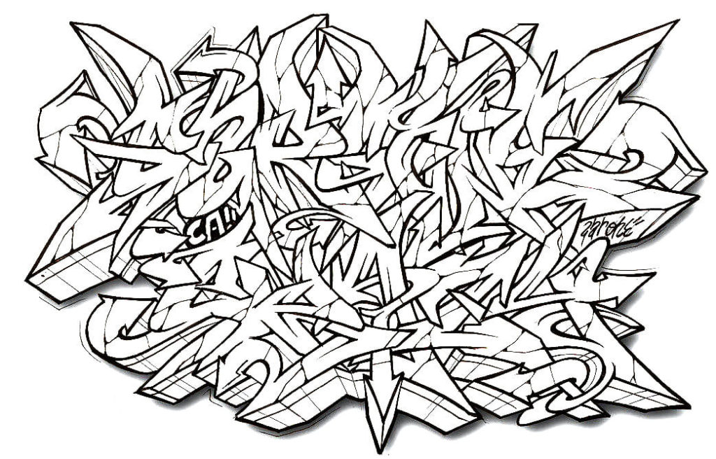 80 Desenhos de Graffiti para Colorir