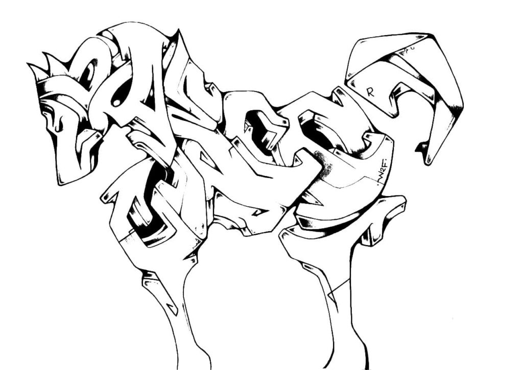 80 Desenhos de Graffiti para Colorir