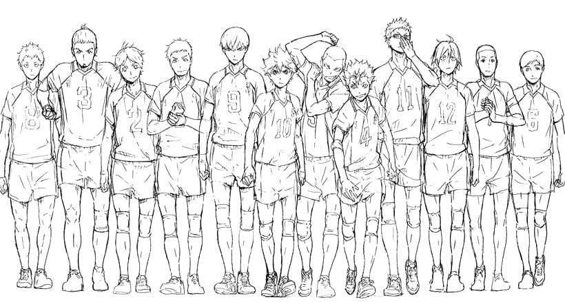 25+ Desenhos de Haikyuu (Anime) para Imprimir e Colorir