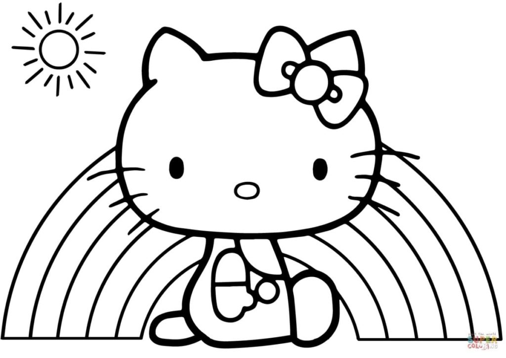 100 Disegni di Hello Kitty da Colorare per la Stampa gratuita