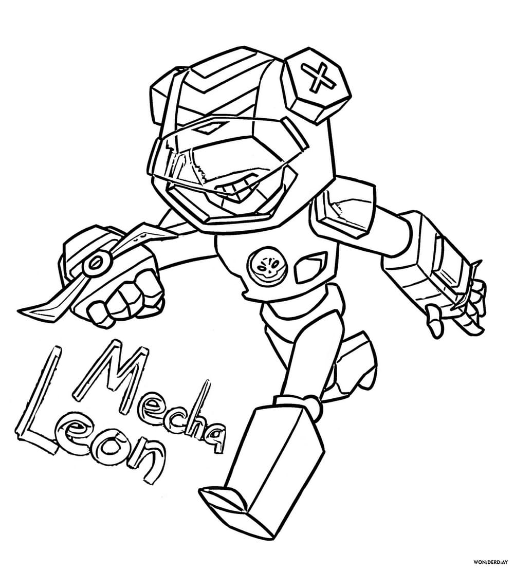 Leon Brawl Stars Coloring Pages Print For Free Wonder Day Coloring Pages For Children And Adults - brawl stars mecha bo drawing