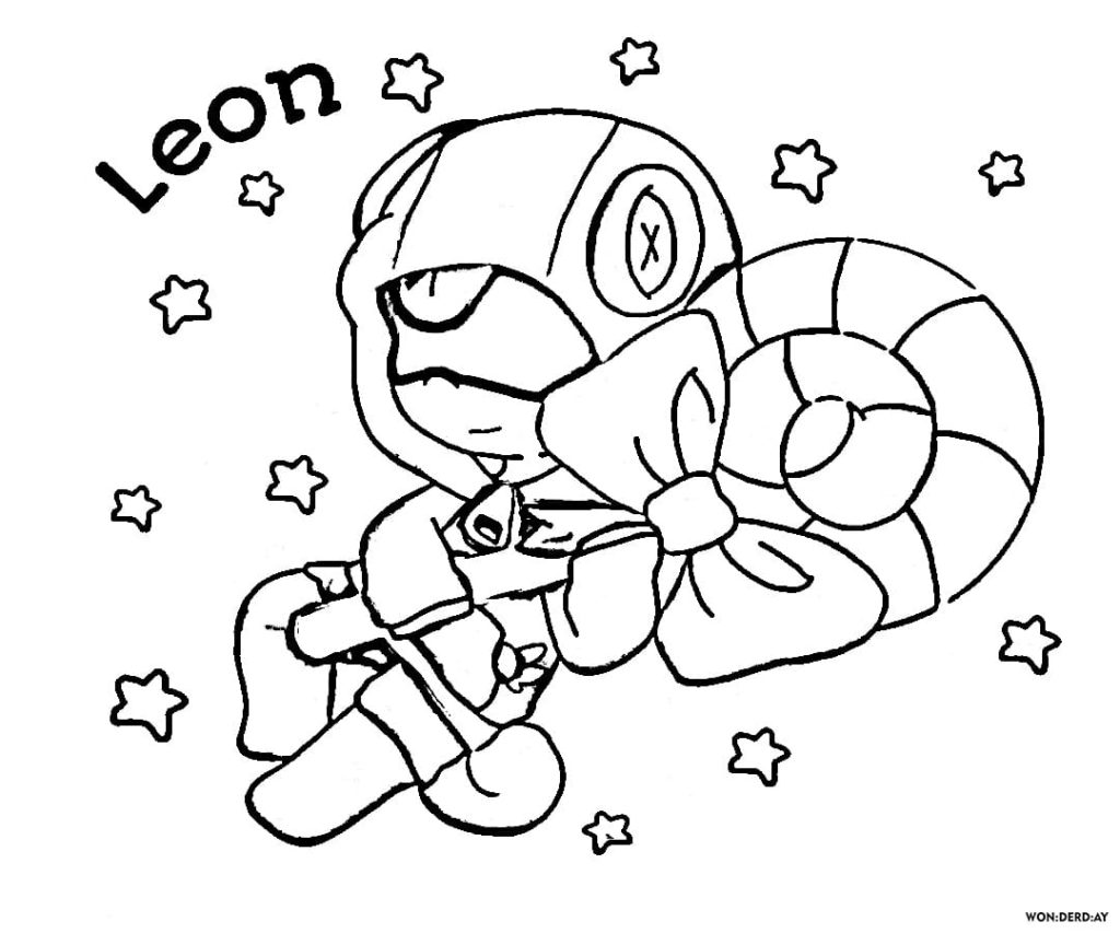 Desenhos de Leon Brawl Stars para colorir para Imprimir e Colorir