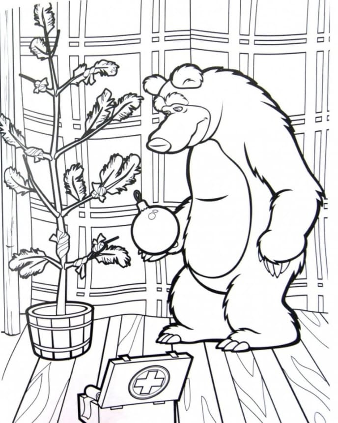 Masha and the Bear coloring pages (100) for Kids Printable