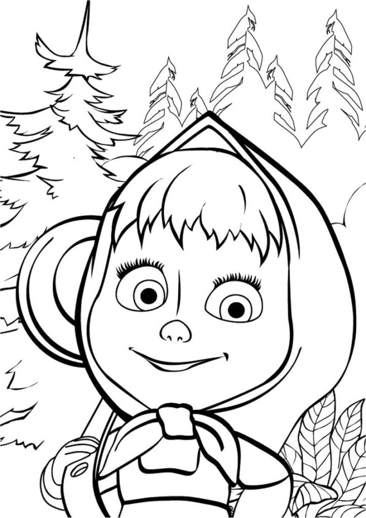 Masha and the Bear coloring pages (100) for Kids Printable