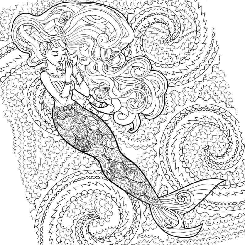 Ausmalbilder Meerjungfrau. 120 Bilder zum ausdrucken