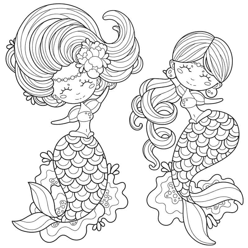 Desenhos de Sereias para colorir. 120 Imagens para imprimir