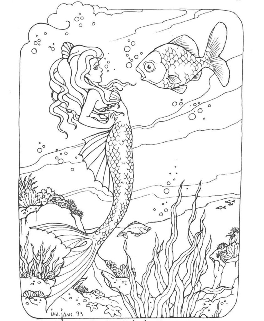 Coloriages Sirène. 120 Images à imprimer