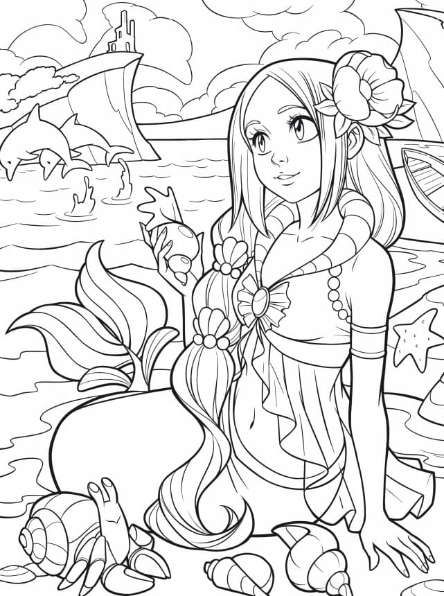 Mermaid Coloring Pages. 120 Images to Print | WONDER DAY