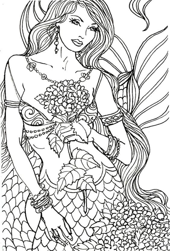 Mermaid Coloring Pages. 120 Images to Print | WONDER DAY