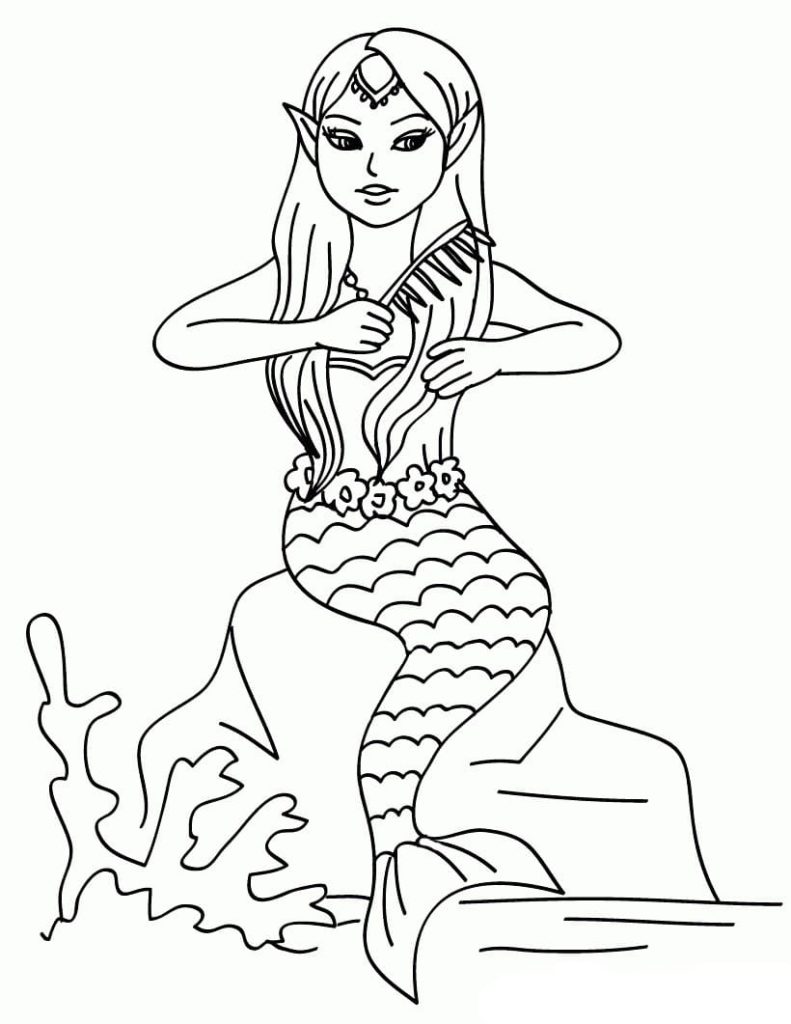 Disegni di Sirena da colorare. 120 Immagini da Stampare