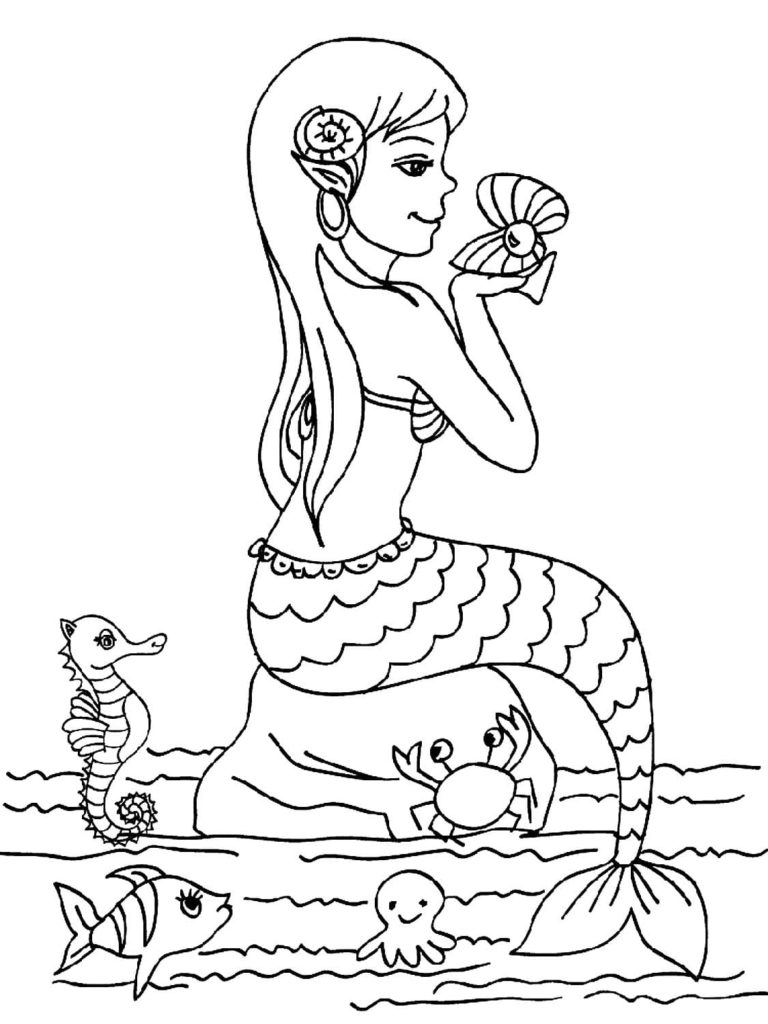 Disegni di Sirena da colorare. 120 Immagini da Stampare