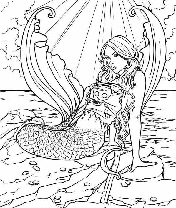 Disegni di Sirena da colorare. 120 Immagini da Stampare