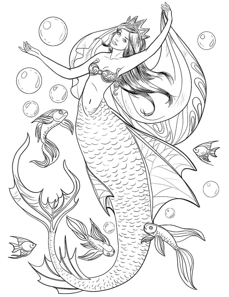 Mermaid Coloring Pages. 120 Images to Print