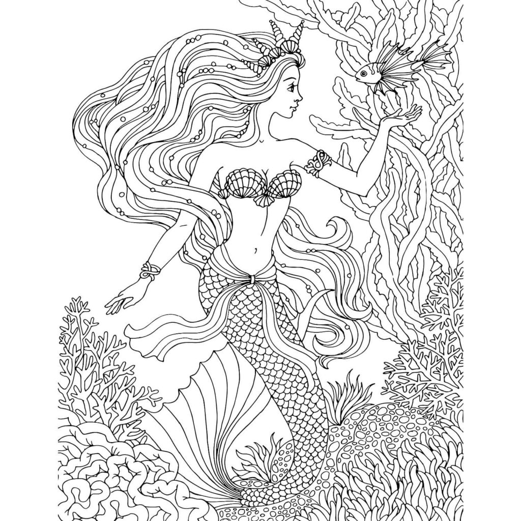 Coloriages Sirène. 120 Images à imprimer