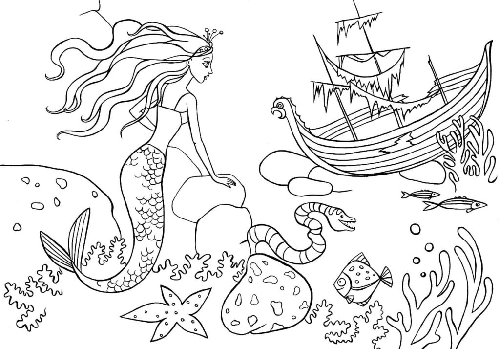 Disegni di Sirena da colorare. 120 Immagini da Stampare