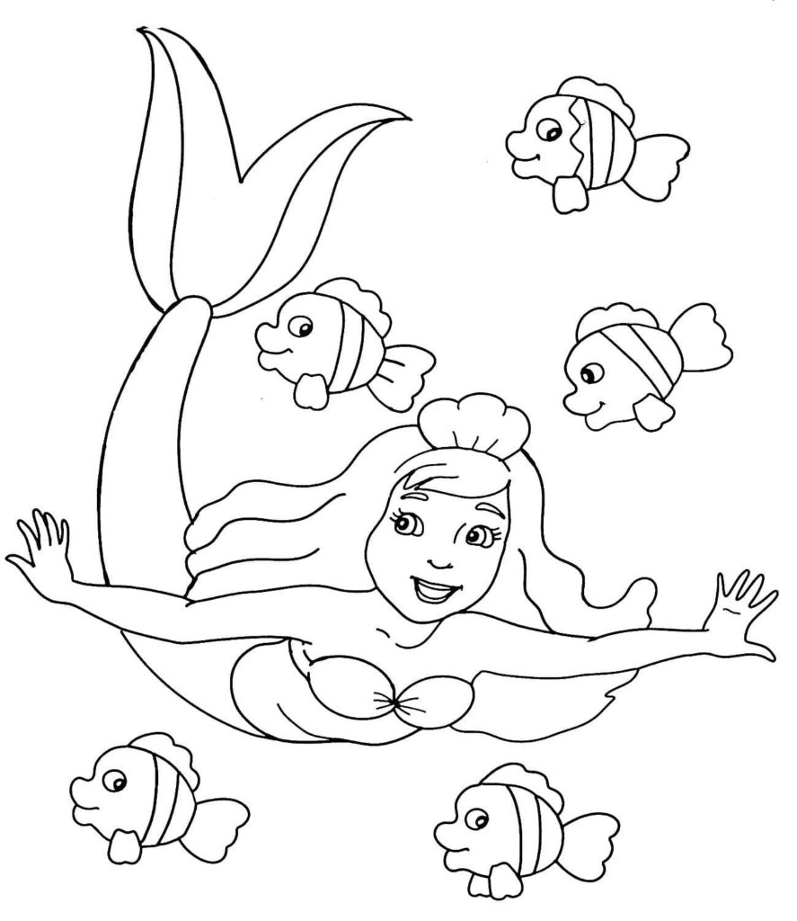 Coloriages Sirène. 120 Images à imprimer