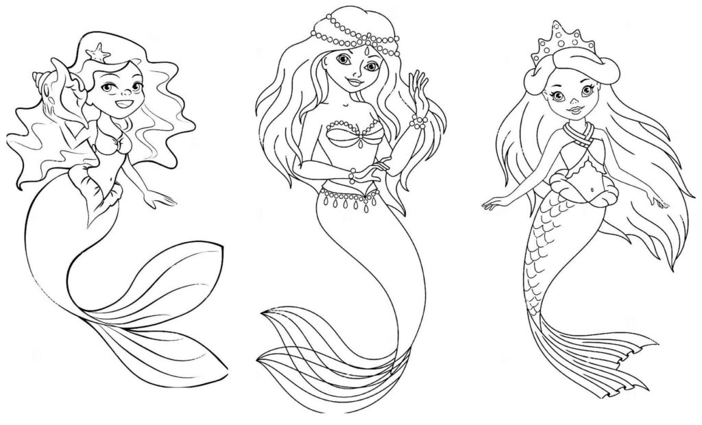 Mermaid Coloring Pages. 120 Images to Print