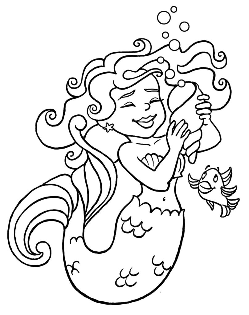 Coloriages Sirène. 120 Images à imprimer