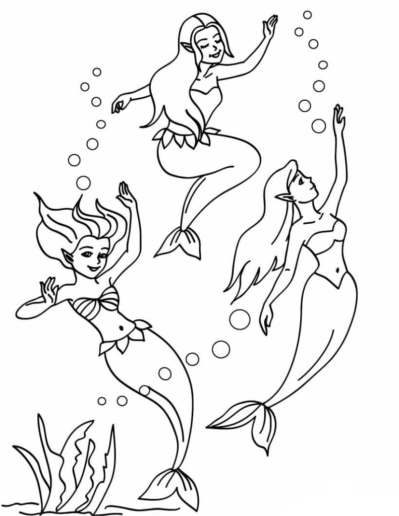 Mermaid Coloring Pages. 120 Images to Print | WONDER DAY