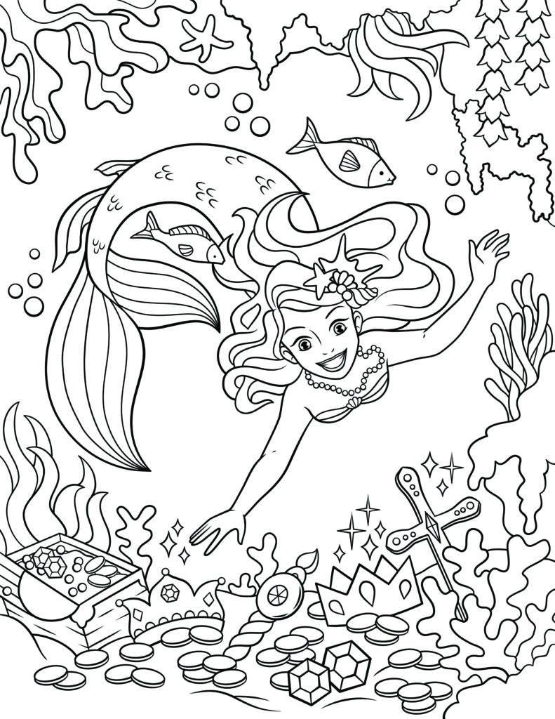 Mermaid Coloring Pages. 120 Images to Print