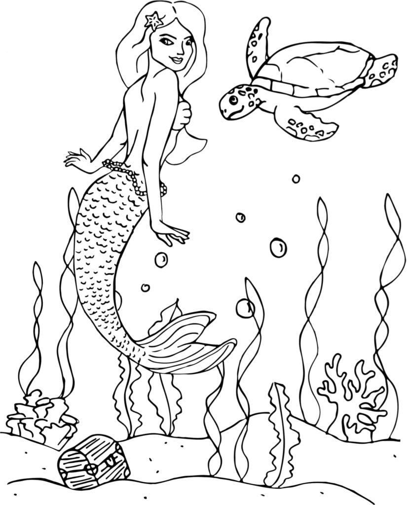 Desenhos de Sereias para colorir. 120 Imagens para imprimir