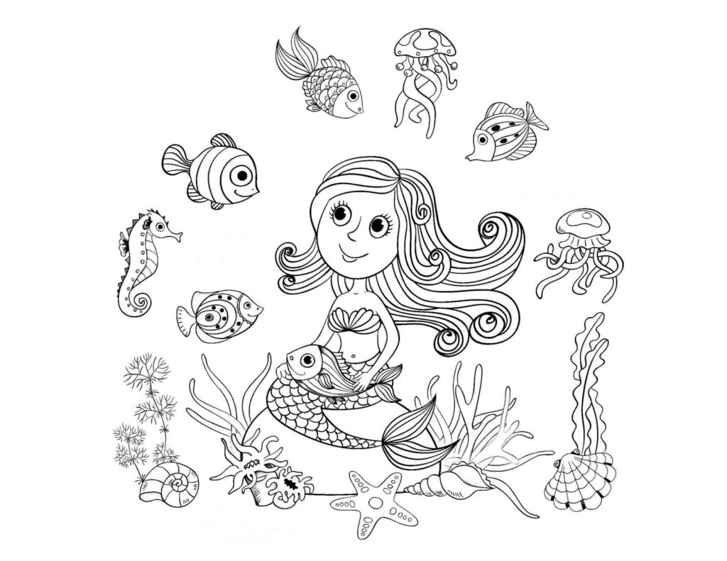 Mermaid Coloring Pages. 120 Images to Print