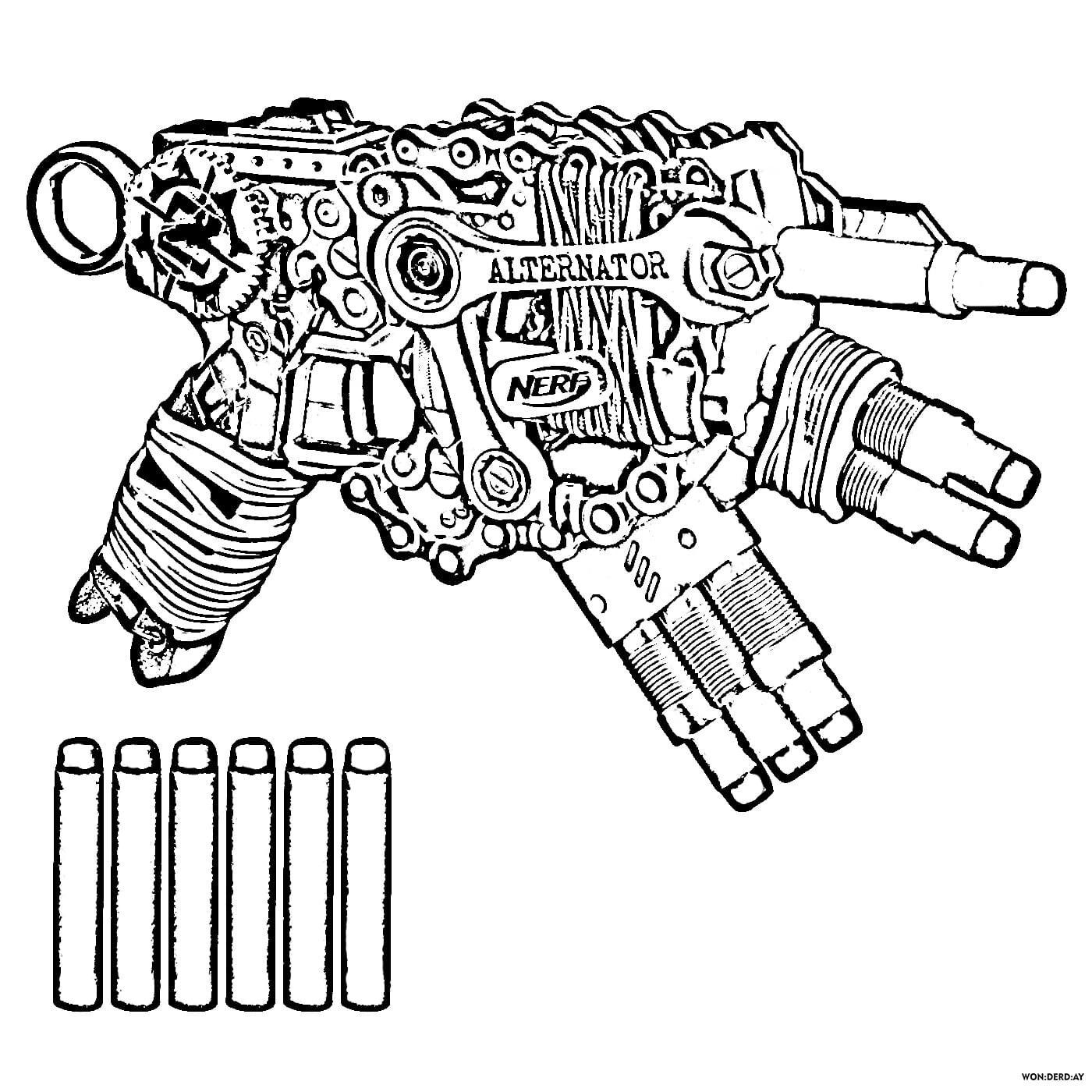 nerf gun coloring pages