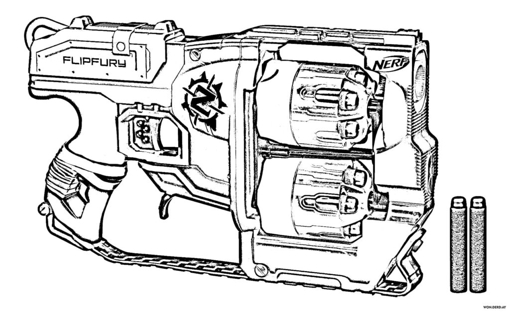 Nerf Guns coloring pages. Print for free