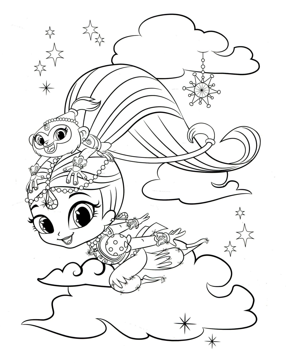 Shimmer and Shine Coloring Pages. Print for free. Best collection