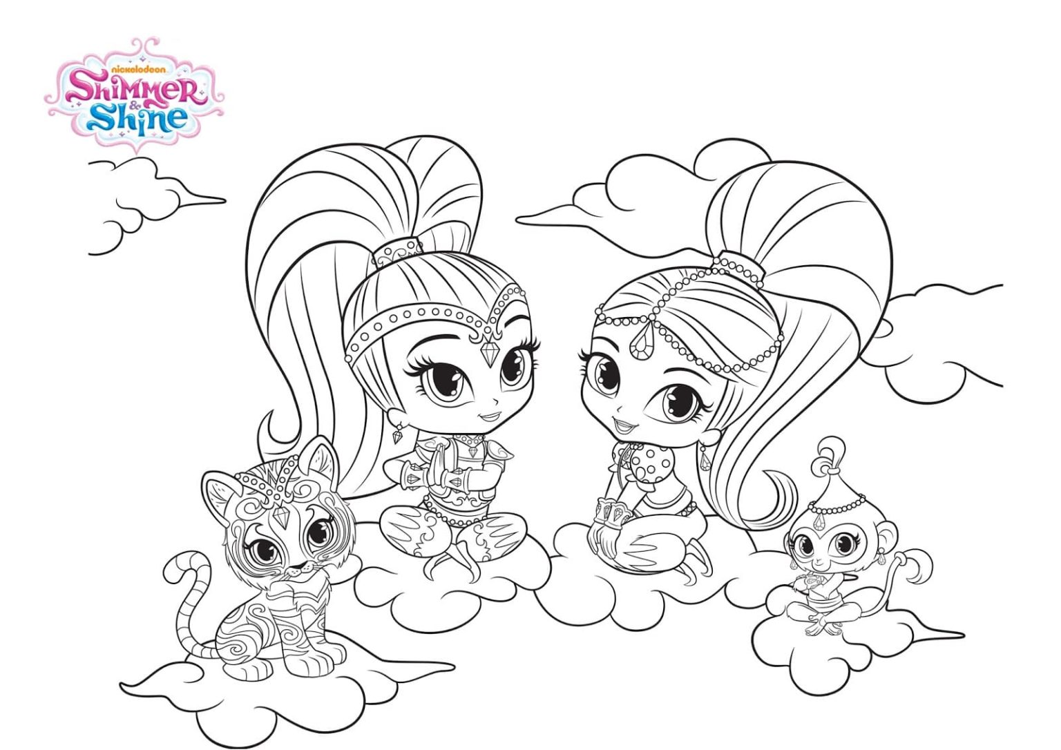 Desenhos de Shimmer e Shine para colorir. Imprima gratuitamente