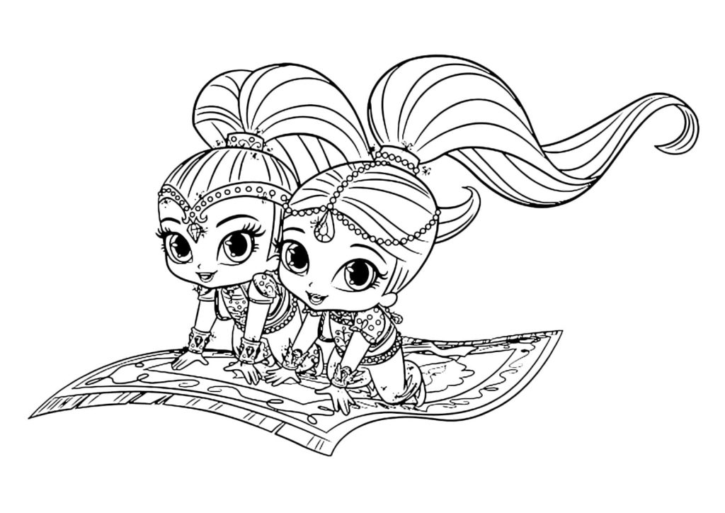 Shimmer and Shine Coloring Pages. Print for free. Best collection