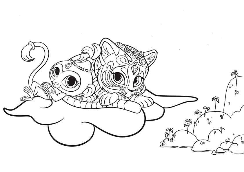 Shimmer and Shine Coloring Pages. Print for free. Best collection