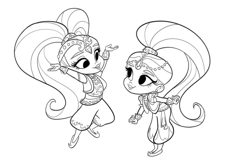 Shimmer and Shine Coloring Pages. Print for free. Best collection