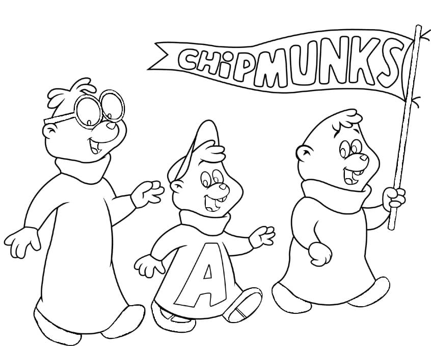 Ausmalbilder Alvin und die Chipmunks zum Drucken