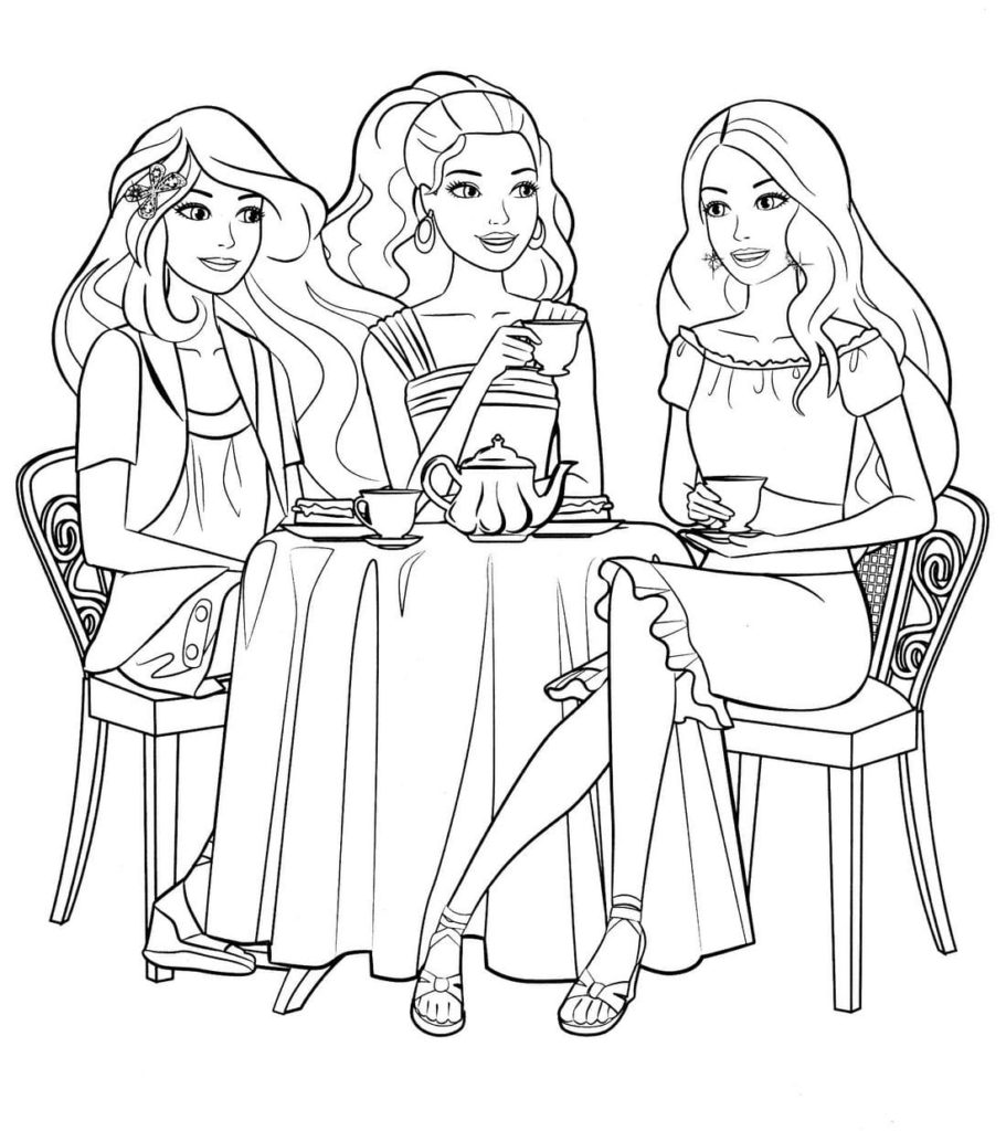 Barbie e BFF para colorir - Imprimir Desenhos