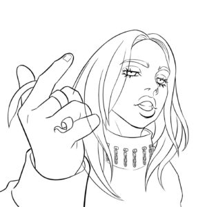 Download Coloring Pages Billie Eilish. Download or print for free