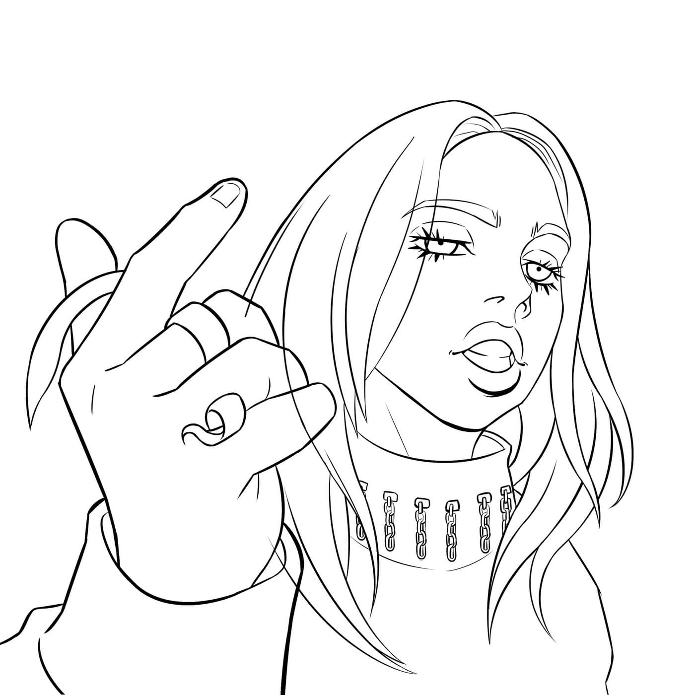 Download Coloring Pages Billie Eilish Download Or Print For Free