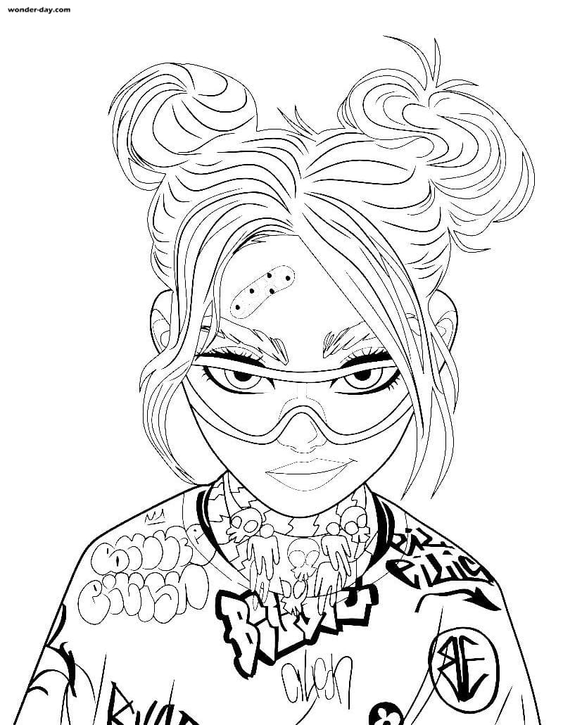 Coloring Pages Billie Eilish. Download or print for free