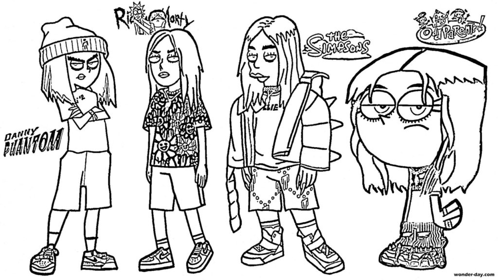 Desenhos para colorir Billie Eilish. Imprima gratuitamente