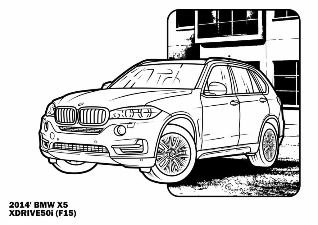 Ausmalbilder BMW. Drucken für Kinder kostenlos
