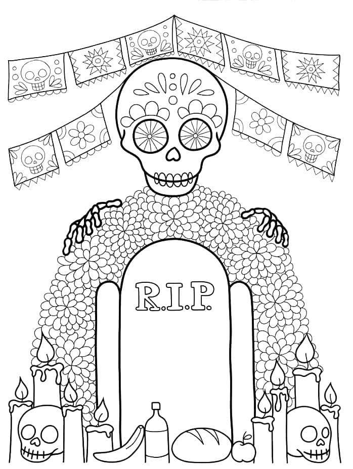 Dibujos de El Día de Muertos para Colorear. Gran colección 2020