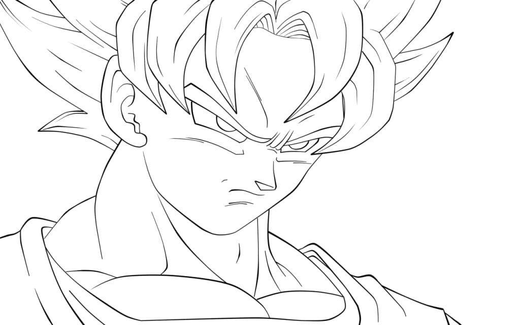 Fácil Son Goku para colorir