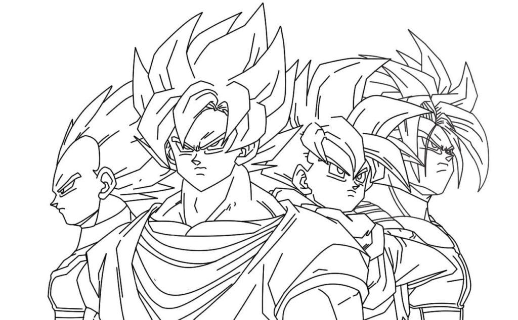 Desenhos de Dragon Ball Z para colorir. Imprimir em formato A4